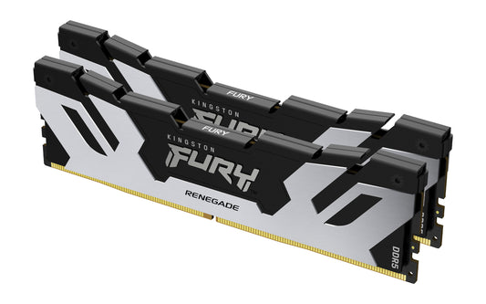 Kingston Fury Renegade 32GB Kit (2 x 16GB), DDR5, 6400MHz, CL32, 1.4V, ECC, XMP 3.0, PMIC, DIMM Memory, Black/Silver