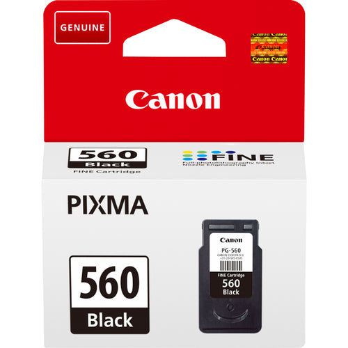Canon PG-560 Genuine Black Ink Cartridge, 180 Pages