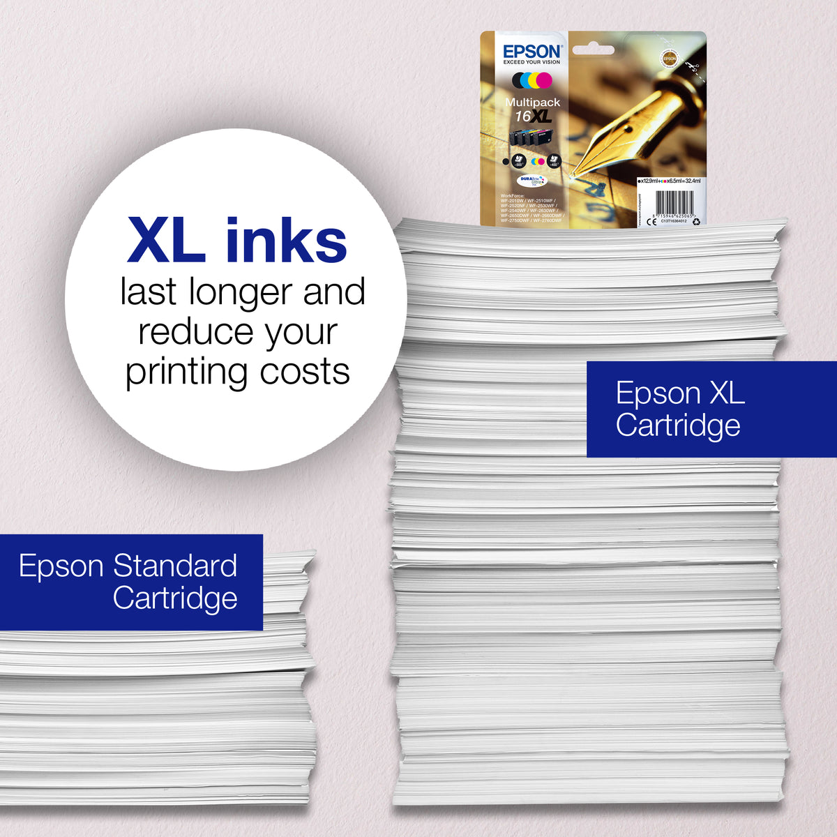 Epson 16 Genuine Magenta Ink Cartridge, 165 Pages, image 3