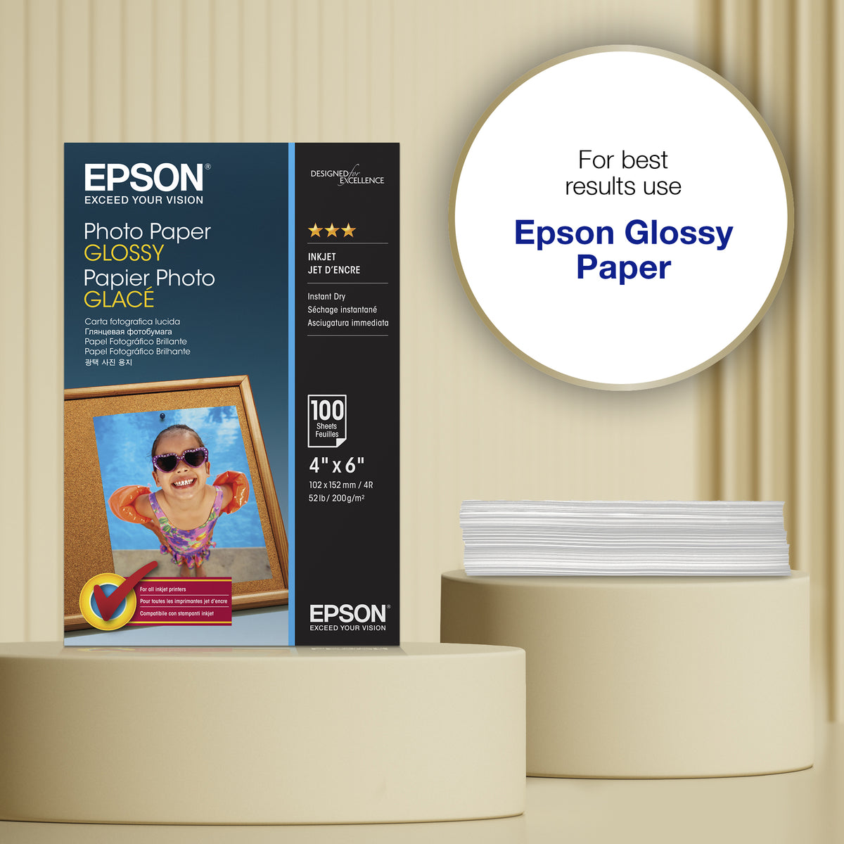 Epson Glossy Photo Paper (100 x 150mm), 200g/m², 100 sheets, image 5