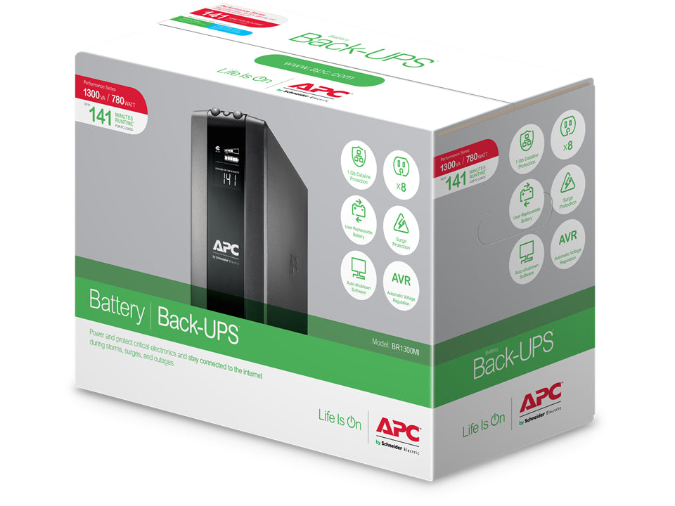 APC Back-UPS Pro BR1300MI 1300VA/780W Line-Interactive UPS, 8 IEC C13, Tower, image 6