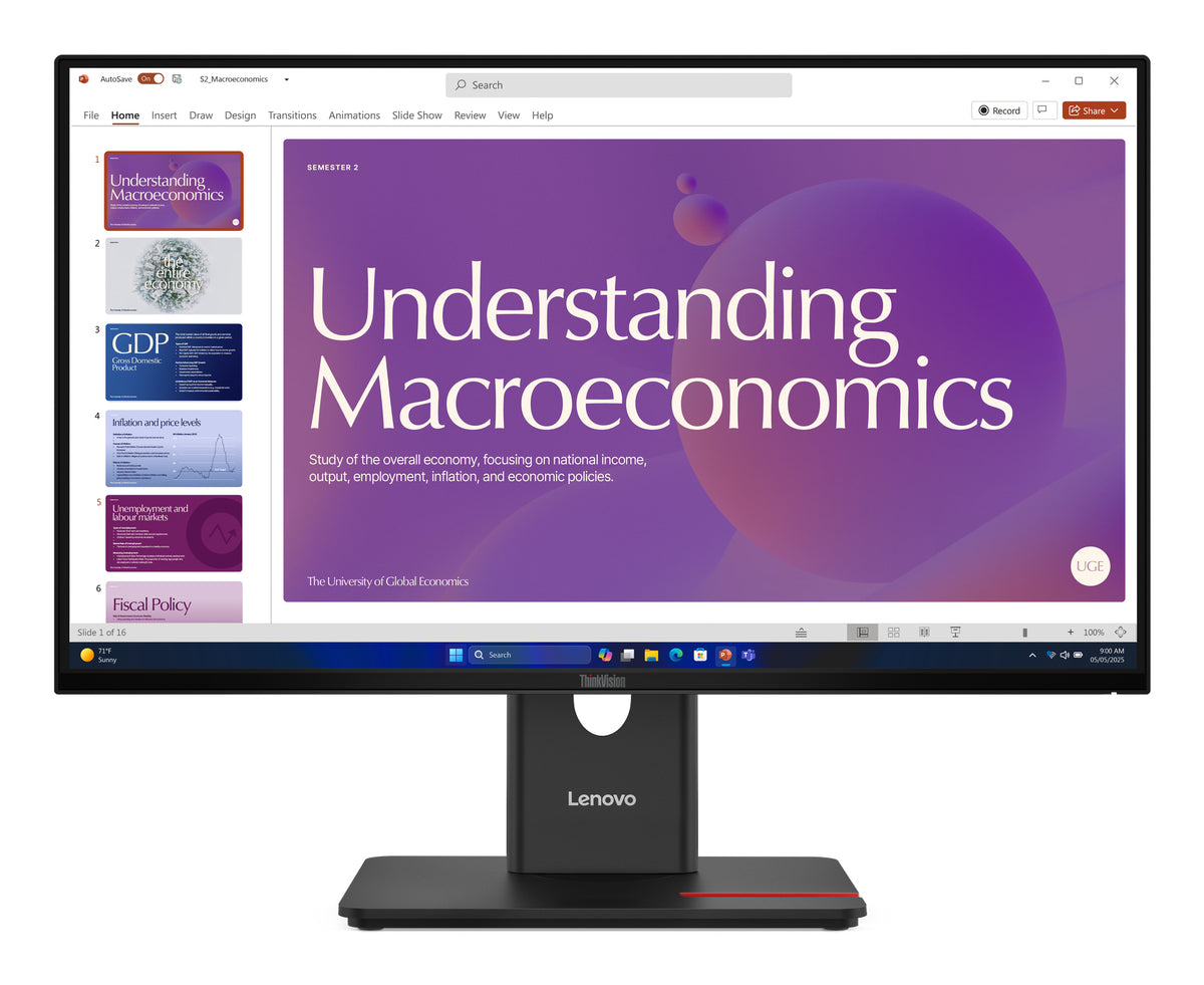 Lenovo ThinkVision T24D-40 Monitor 23.8" Full HD IPS Monitor, 120Hz, USB-C