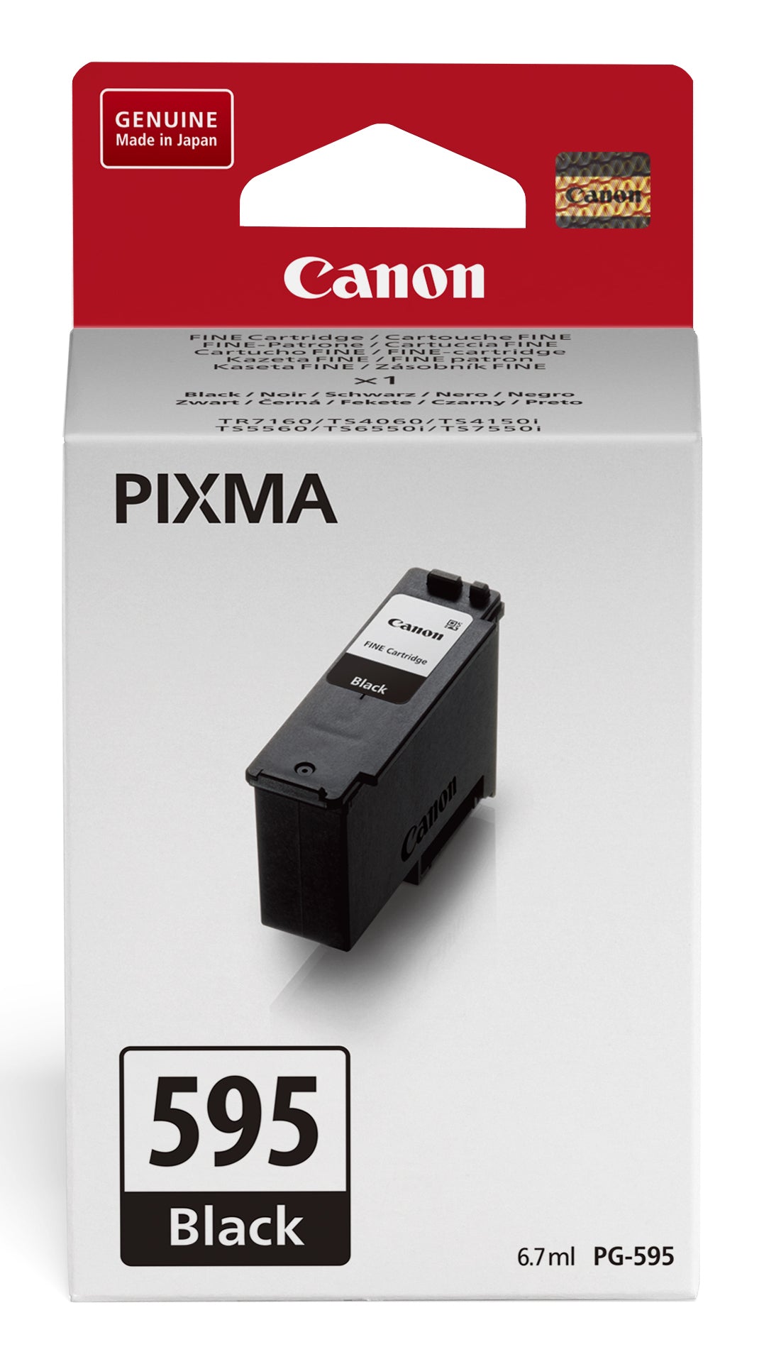 Canon PG-595 Genuine Black Ink Cartridge, 180 Pages, image 2