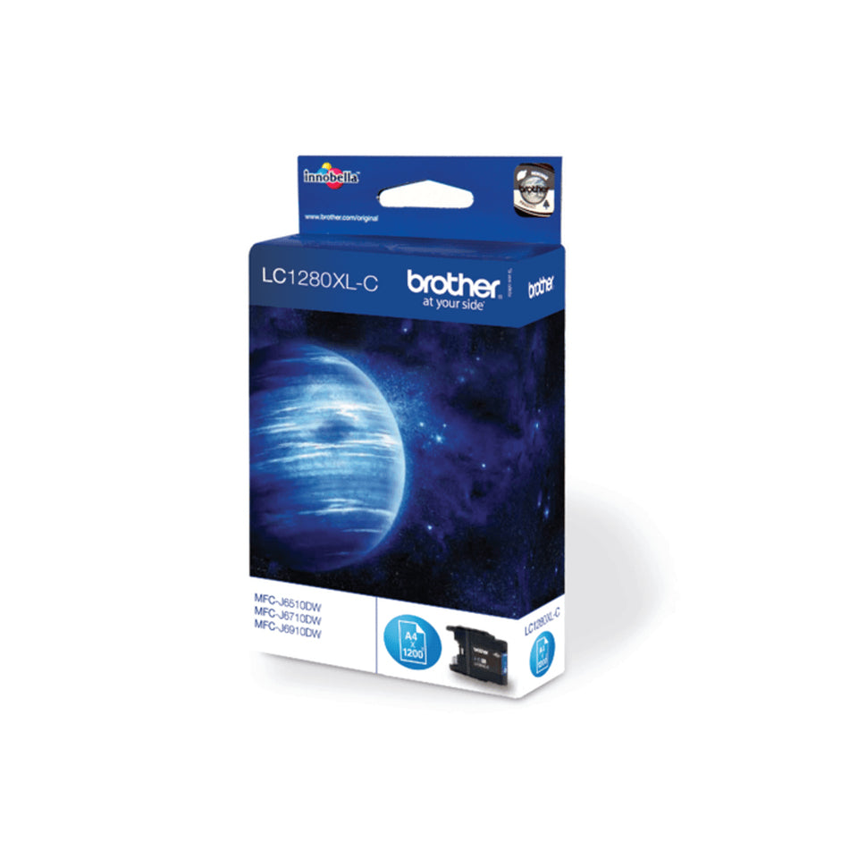 Brother LC-1280XLC Genuine Cyan High-Yield Ink Cartridge, image 2