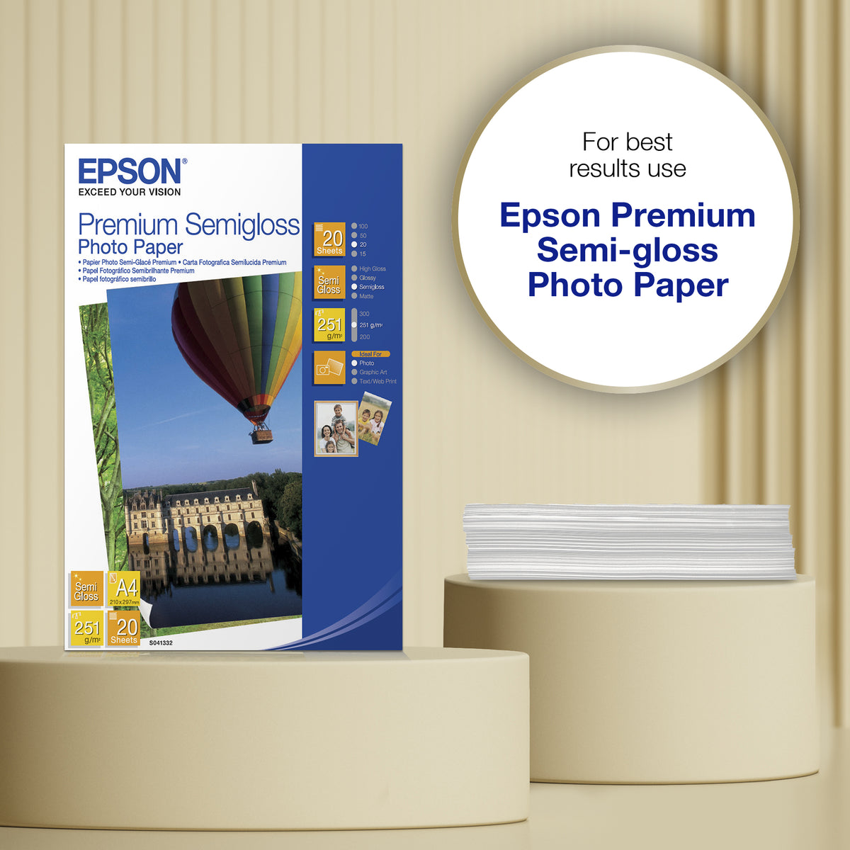 Epson A4 Premium Semigloss Photo Paper 251g/m², 20 sheets, image 5
