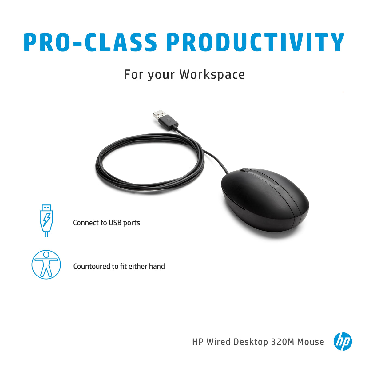 HP Wired Desktop 320M Mouse, image 6