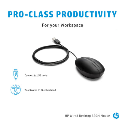 HP Wired Desktop 320M Mouse, image 6