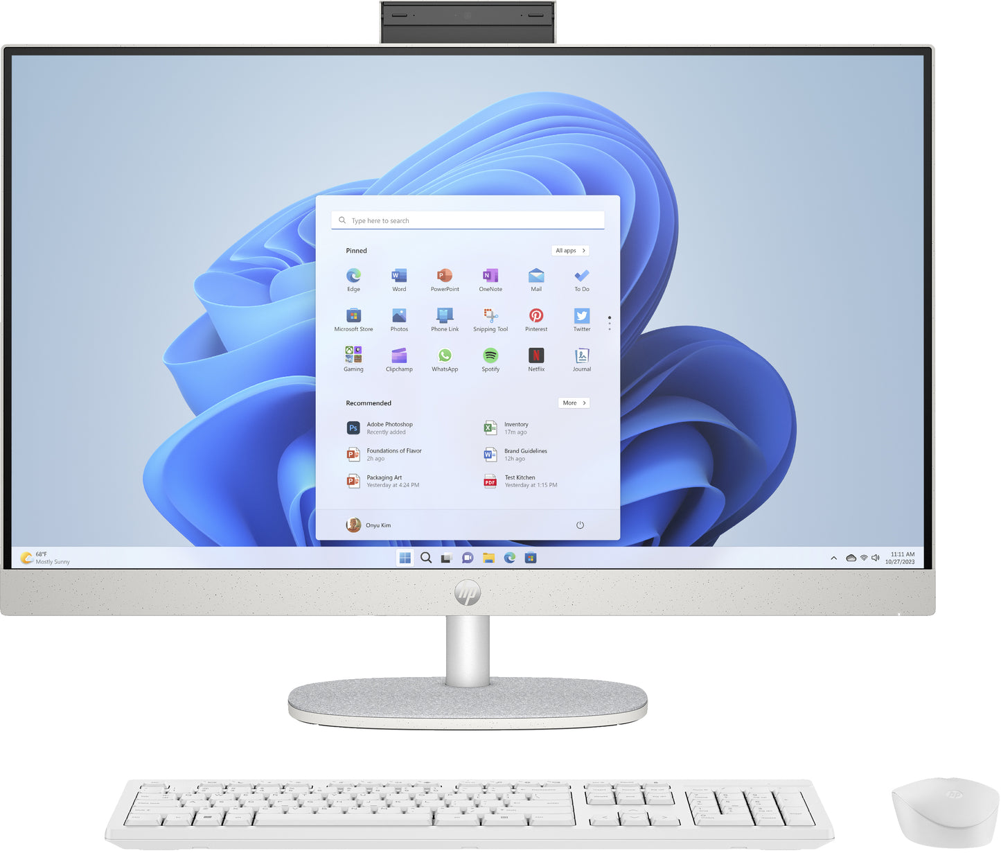 HP 27-cr1003na Intel Core Ultra 7 155U 68.6 cm (27") 1920 x 1080 pixels All-in-One PC 8 GB DDR5-SDRAM 512 GB SSD Windows 11 Home Wi-Fi 6 (802.11ax) White