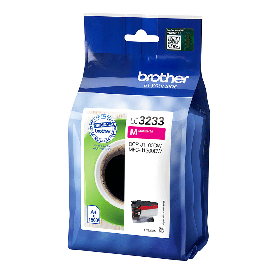 Brother LC-3233M Genuine Magenta Ink Cartridge, 1,500 Pages, image 2