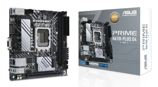 Asus PRIME H610I-PLUS D4-CSM - Corporate Stable Model, Intel H610, 1700, Mini ITX, 2 DDR4, VGA, HDMI, DP, 1x M.2