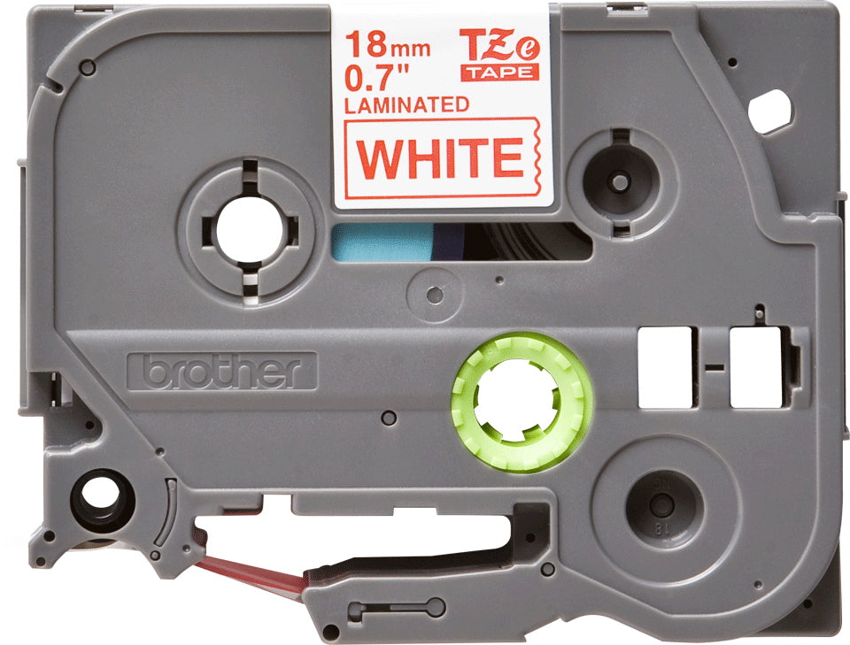 Brother TZe-242 Red on White Laminated Tape, 18mm x 8m, image 2