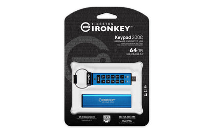Kingston IronKey 64GB USB-C Keypad 200C, FIPS 140-3 Lvl 3 AES-256