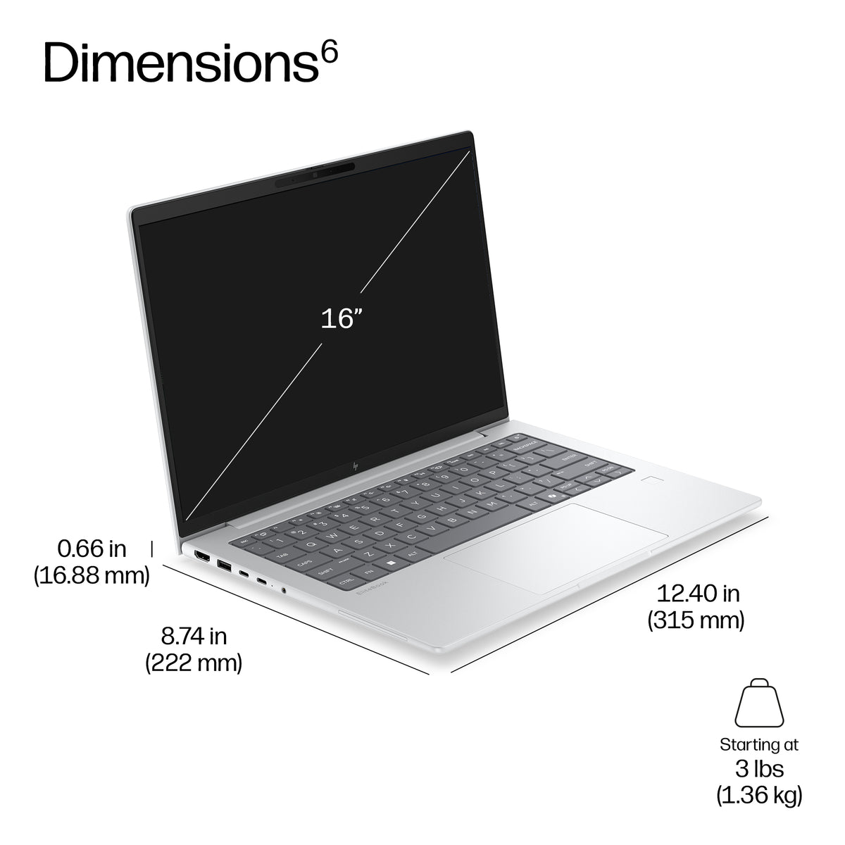 HP EliteBook 6 G2q 14 Next Gen AI 14" Laptop – Snapdragon X2P-64-100, 16GB, 512GB SSD, image 4