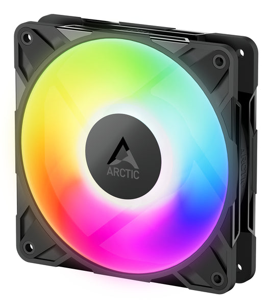 ARCTIC P12 Pro ARGB 120mm PWM Case Fan w/ Cable Splitter, Fluid Dynamic Bearing, 600-3000 RPM, Black