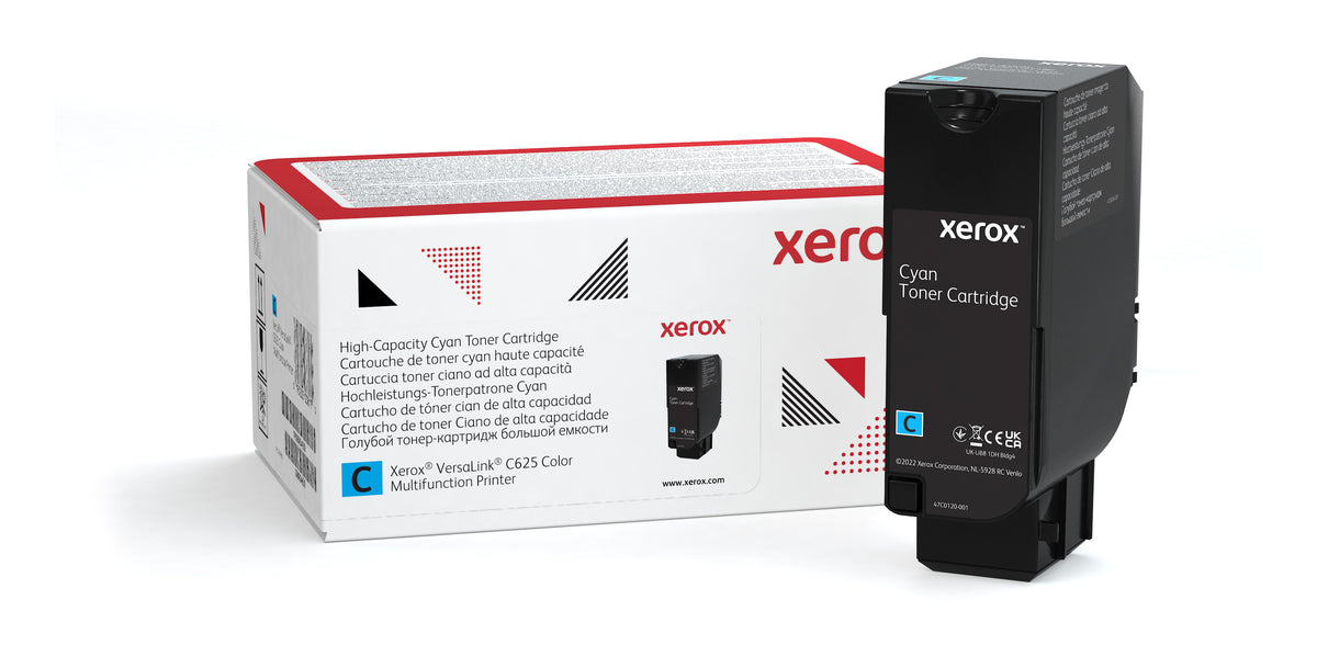 Xerox C625 Genuine Cyan High-Yield Toner Cartridge, 16,000 Pages