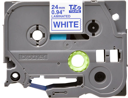 Brother TZe-253 Blue on White Laminated Tape, 24mm x 8m, image 2