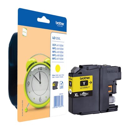 Brother LC-125XLY Genuine Yellow High-Yield Ink Cartridge, 1,200 Pages, image 3