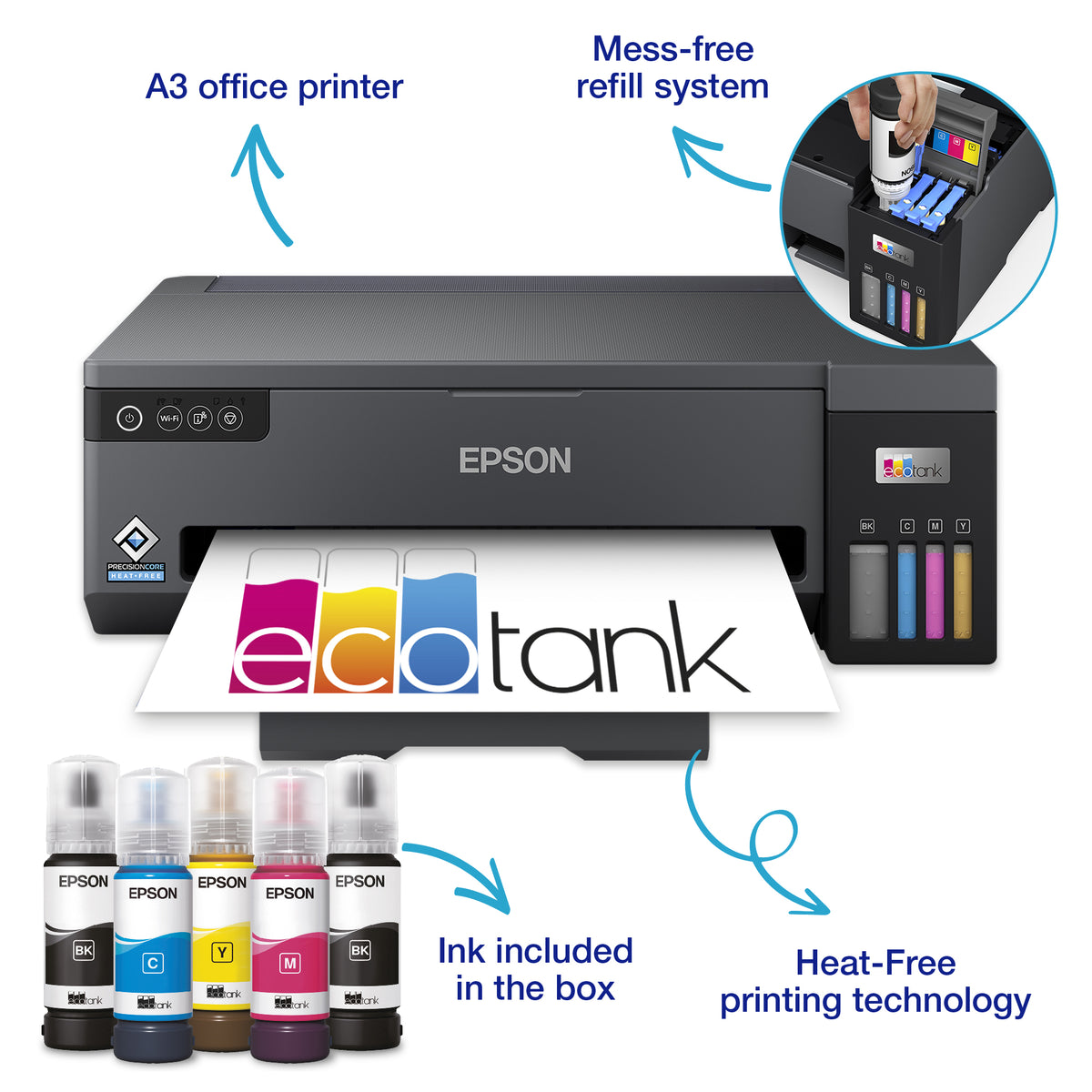 Epson EcoTank ET-14100 A3 Inkjet Printer, 30ppm, Wi-Fi, image 6