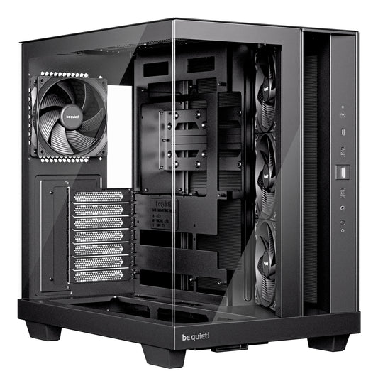 Be Quiet! Light Base 500 Gaming Case w/ Glass Front & Side, ATX, 4x Pure Wings 3 Fans, USB-C 10Gbps, Asus BTF Compatible, Black