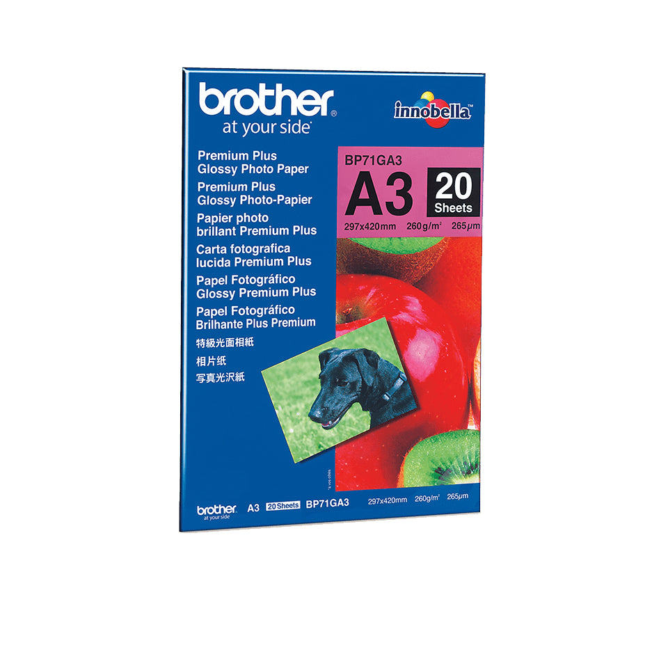 Brother BP71GA3 Gloss Photo Paper A3, 260 g/m², 20 sheets