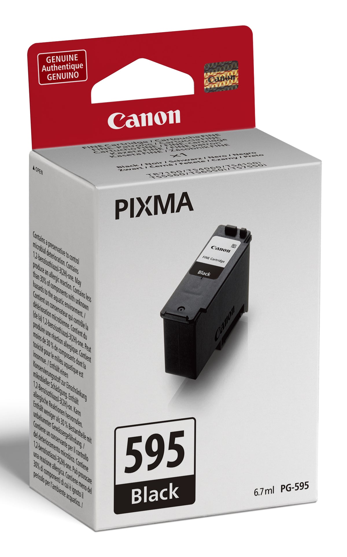 Canon PG-595 Genuine Black Ink Cartridge, 180 Pages, image 3