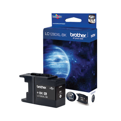 Brother LC-1280XLBK Genuine Black High-Yield Ink Cartridge, 2,400 Pages
