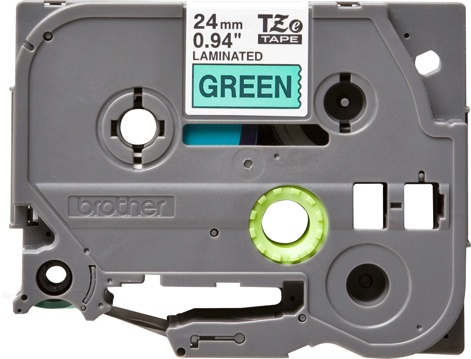 Brother TZe-751 Black on Green Laminated Tape, 24mm x 8m, image 3