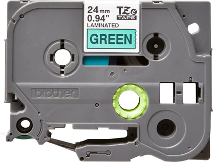 Brother TZe-751 Black on Green Laminated Tape, 24mm x 8m, image 3