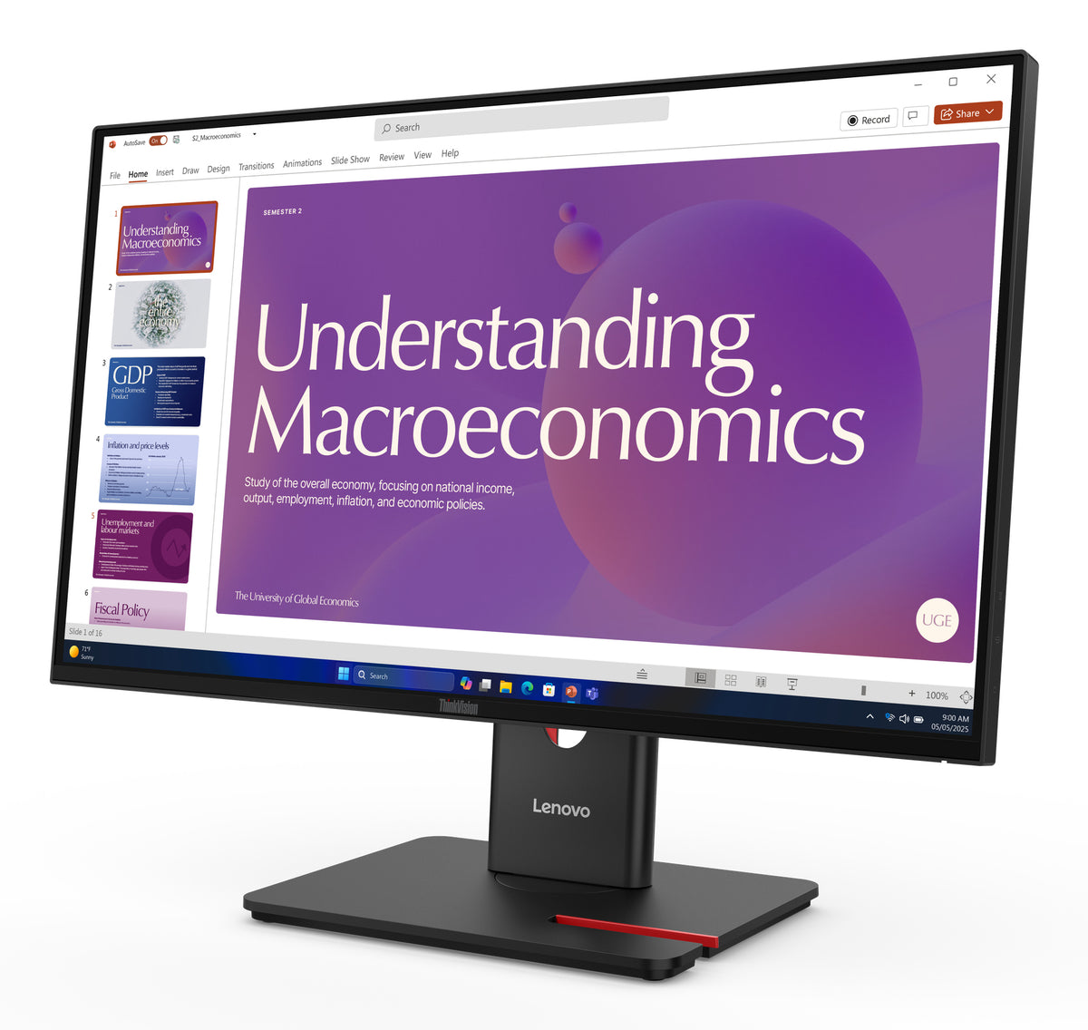 Lenovo ThinkVision T24D-40 Monitor 23.8" Full HD IPS Monitor, 120Hz, USB-C, image 2