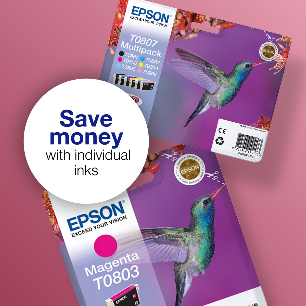 Epson T0805 Genuine Cyan Ink Cartridge, image 6
