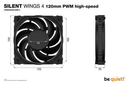 be quiet! SILENT WINGS 4, 120mm PWM high-speed Computer case Fan 12 cm Black, image 5
