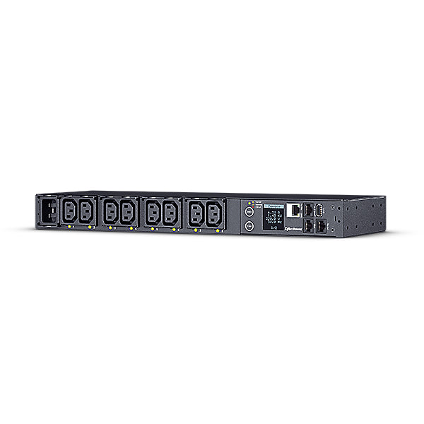 CyberPower PDU81005 Switched Metered-by-Outlet Power Distribution Unit, 1U Rackmount, 1x IEC C20 Input, 8 Outlets, Real-Time Local/Remote Monitoring & Switching, LCD Display