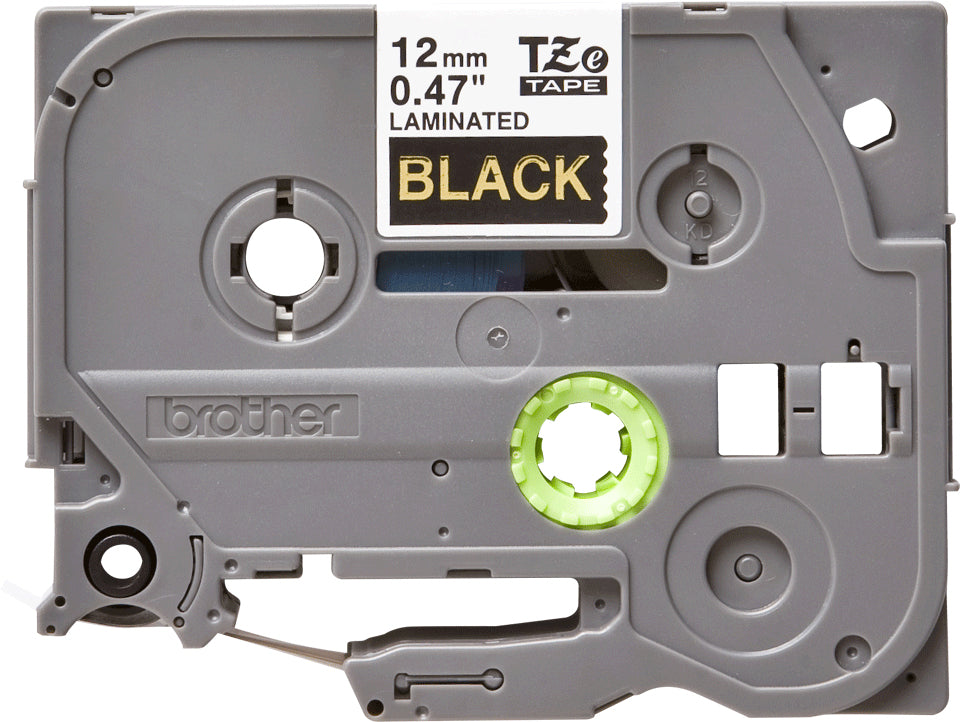 Brother TZe-334 Gold on Black Laminated Tape, 12mm x 8m, image 3