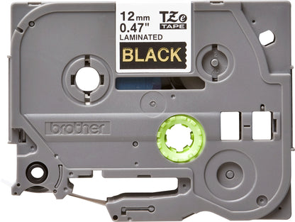 Brother TZe-334 Gold on Black Laminated Tape, 12mm x 8m, image 3