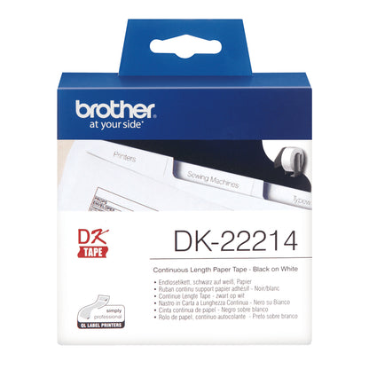 Brother DK-22214 Black on White Continuous Paper Tape, 12mm x 30.48m, image 2