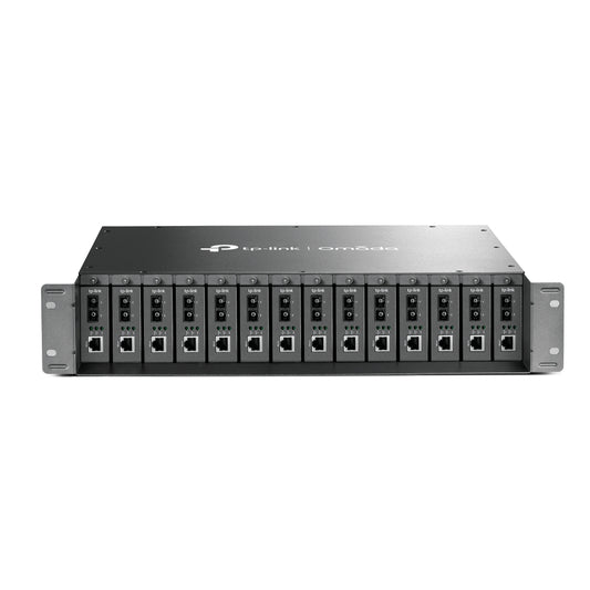 TP-LINK (MC1400) Omada 14-Slot Rackmount Chassis, 14 Bays for up to 14 Media Converters, Hot-Swappable, 2 Fans