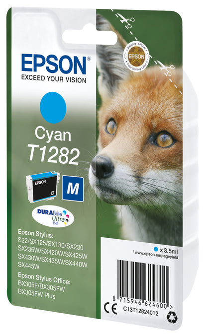Epson T1282 Genuine Cyan Ink Cartridge, 260 Pages, image 2
