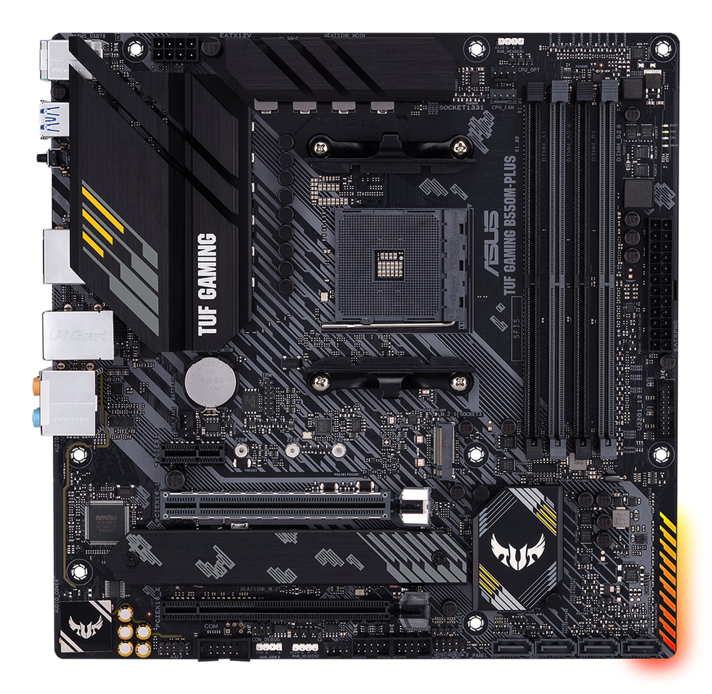 Asus TUF GAMING B550M-PLUS, AMD B550, AM4, Micro ATX, 4 DDR4, HDMI, DP, XFire, 2.5GB LAN, PCIe4, M.2