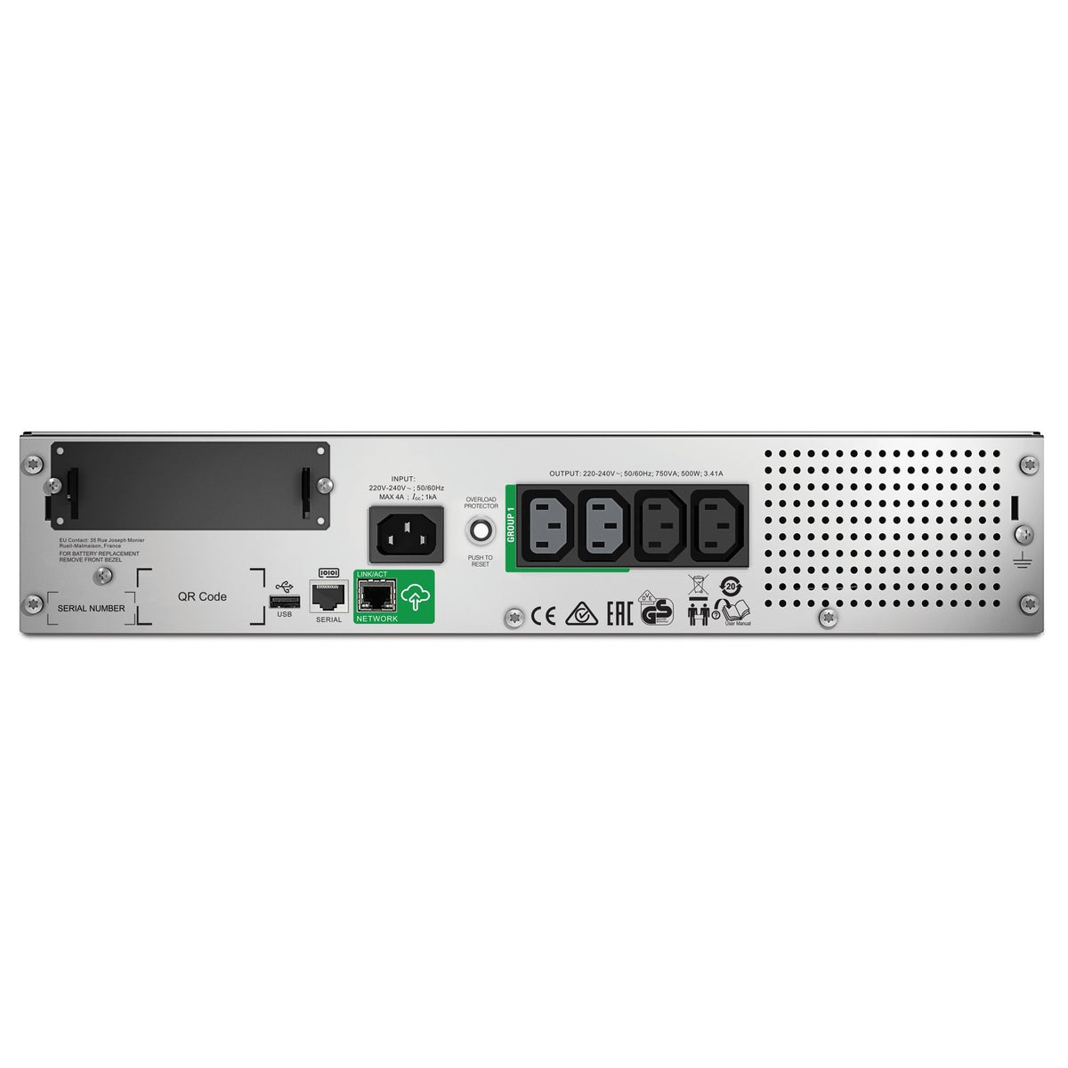 APC Smart-UPS SMT750RMI2UC 750VA/500W Line-Interactive UPS, 4 IEC C13, Rackmount, image 2
