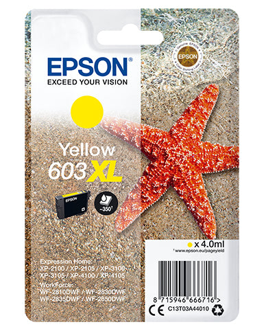 Epson 603XL Genuine Yellow High-Yield Ink Cartridge