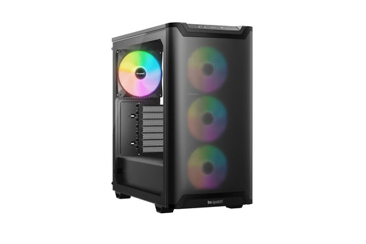 Be Quiet! Pure Base 501 LX Gaming Case w/ Glass Side, ATX, Compact Design, 4x ARGB Fans, ARGB Controller & Hub, High Airflow, USB-C, Black