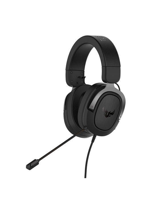 Asus TUF Gaming H3 7.1 Gaming Headset, 3.5mm Jack, Boom Mic, Surround Sound, Deep Bass, Fast-cooling Ear Cushions, Gun Metal