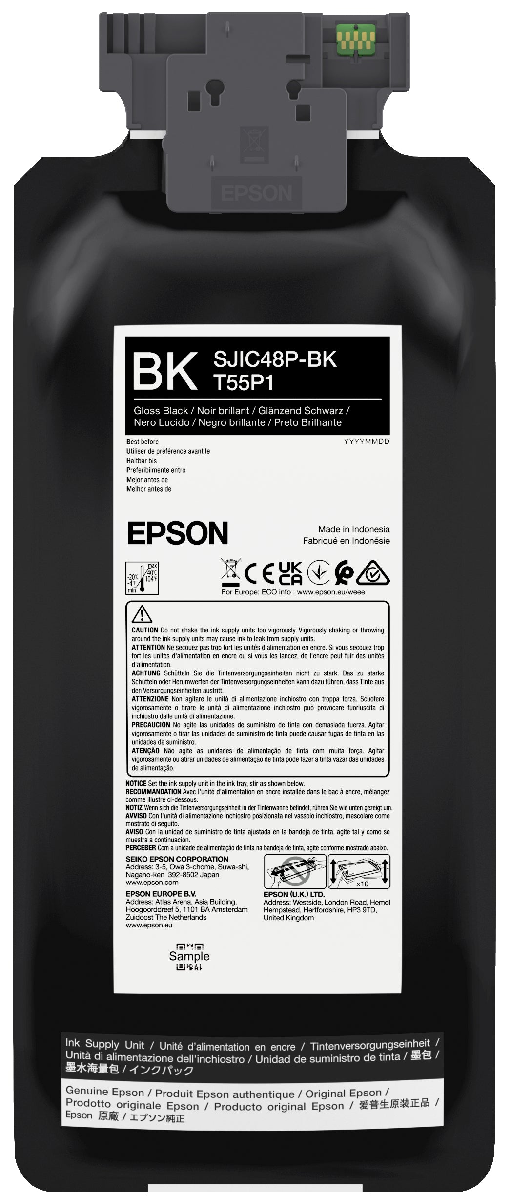 Epson SJIC48P Genuine Black Ink Cartridge, Standard Yield, C13T55P140