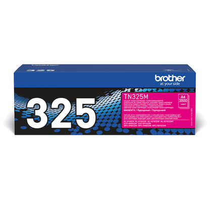 Brother TN-325M Genuine Magenta Toner Cartridge, 3,500 Pages