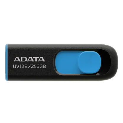 ADATA UV128 USB Flash Drive 256 GB USB Type-A 3.2 Gen 1 Black, Blue