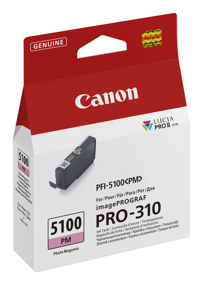 Canon PFI-5100 Genuine Photo Magenta Ink Cartridge, image 2