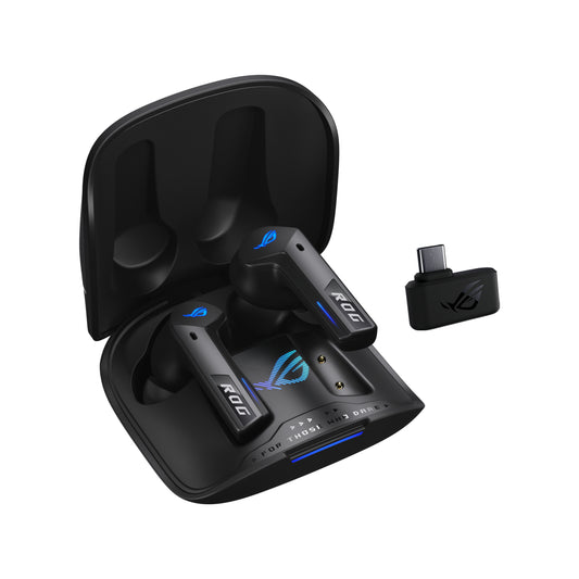 Asus ROG Cetra True Wireless SpeedNova Black Gaming Earphones, SpeedNova Wireless/Bluetooth, Adaptive ANC, AI Mics, 46-Hour Battery, Hybrid Multipoint, RGB Lighting