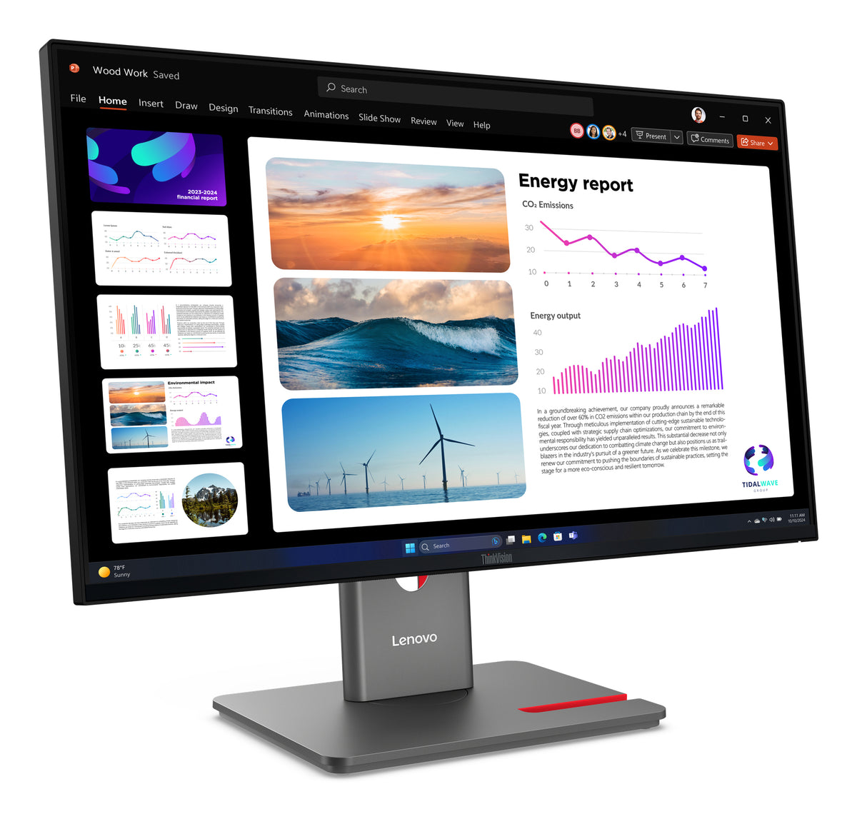Lenovo ThinkVision P24Q-40 Monitor 23.8" QHD IPS Monitor, 120Hz, image 5