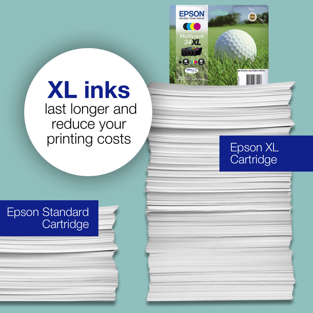 Epson 34 Genuine 4-Colour High-Yield Ink Multipack, 1,100 Pages, image 5