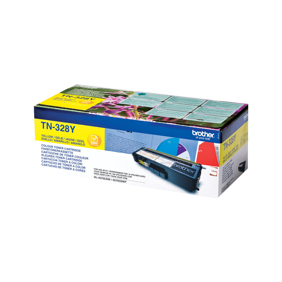 Brother TN-328Y Genuine Yellow Toner Cartridge, 6,000 Pages, image 2
